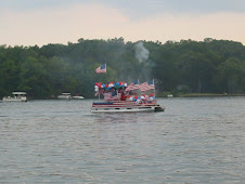 One of the many boats in the 4th of July Boat Parade on Lake Thunderbird