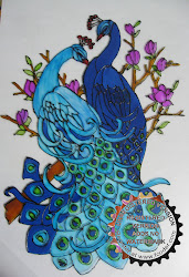 glass painting peacock fabric craft using