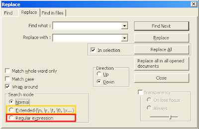 Mark'S Speechblog: Notepad++: A Guide To Using Regular Expressions And  Extended Search Mode
