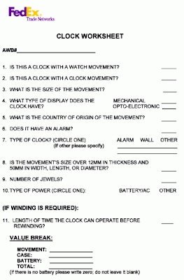 The Whited Sepulchre: The Fedex imported clock worksheet
