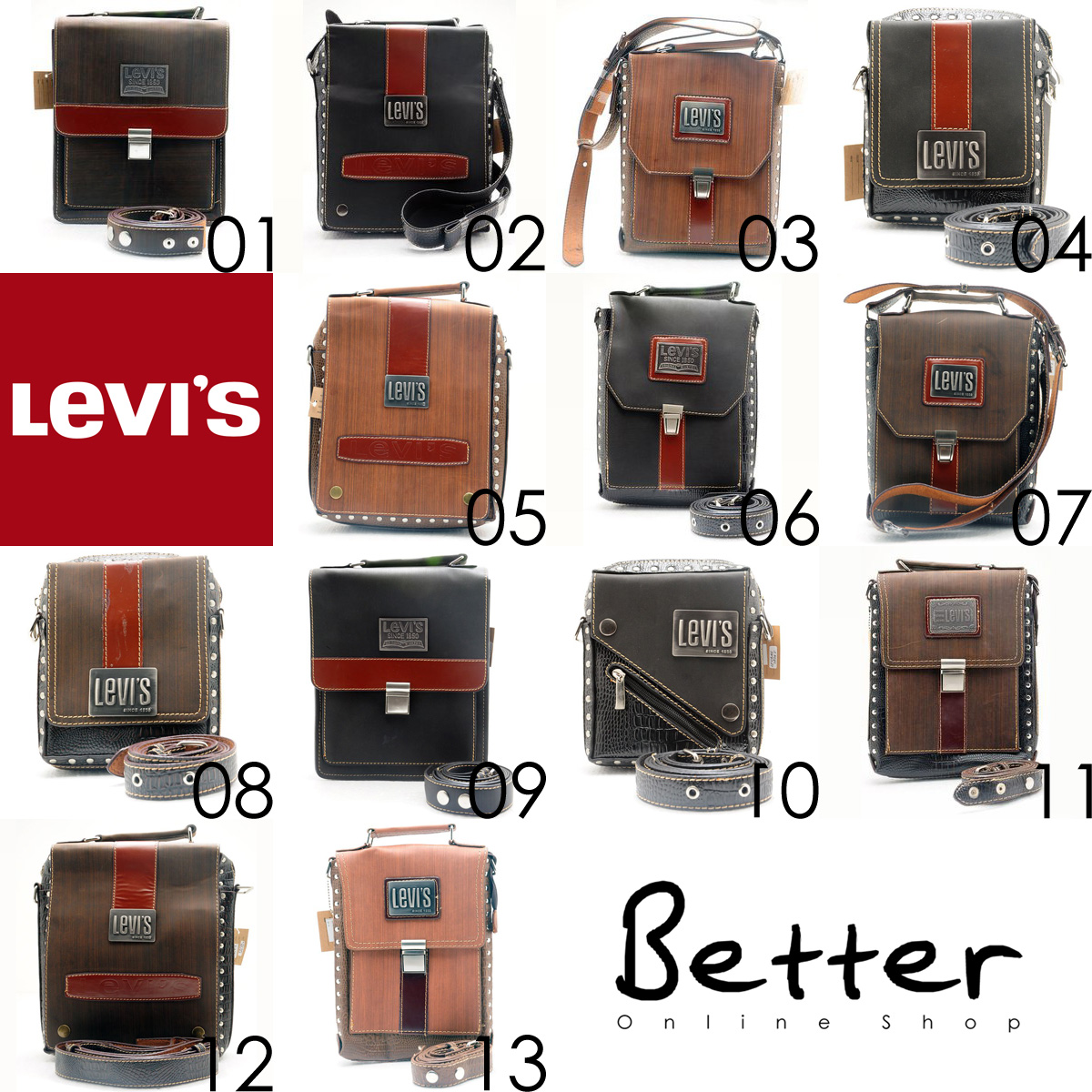 Better Online Shop Levi's Leather Bag for Men