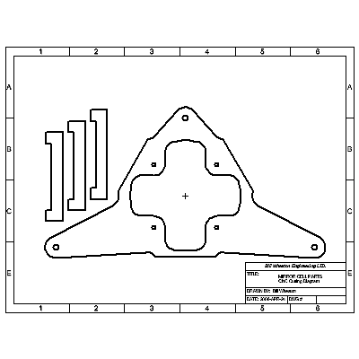 6 point mirror cell CNC cutting diagram for 12.5 inch mirror