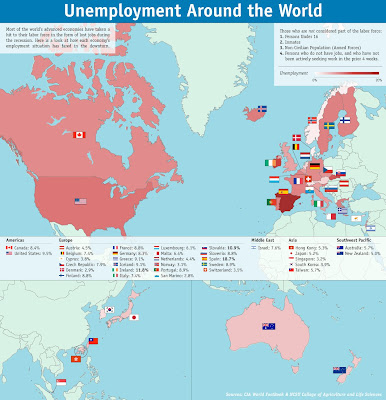 金融危機後の世界の失業率：インフォグラフィック