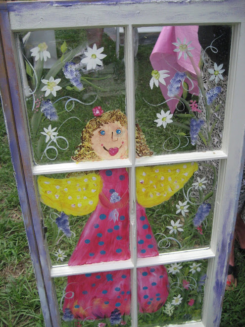 Old Window Art  Garden Angel