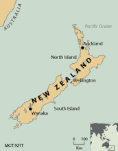 Map of New Zealand