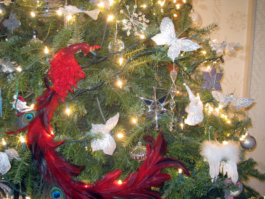 Christmas Tree Decorated With Angel Hair