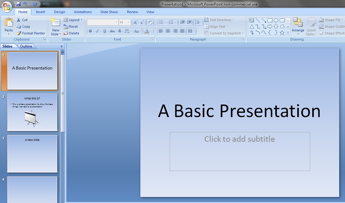 how to make powerpoint presentation in ms office 2007