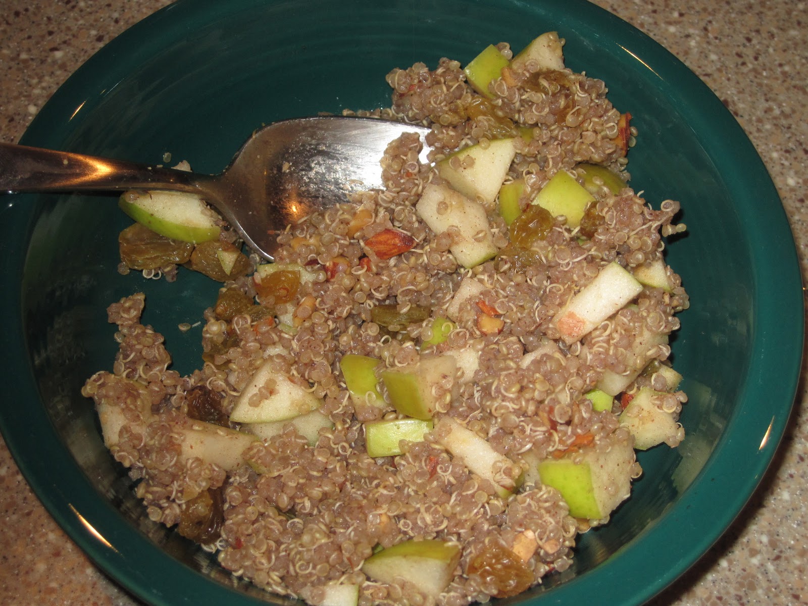 Starting at Square One Warm Spiced Quinoa with Golden Raisins and Almonds