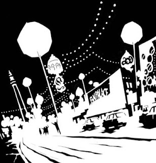 Blackpool seafront as it appears in Channel Evil, art by Shane Oakley