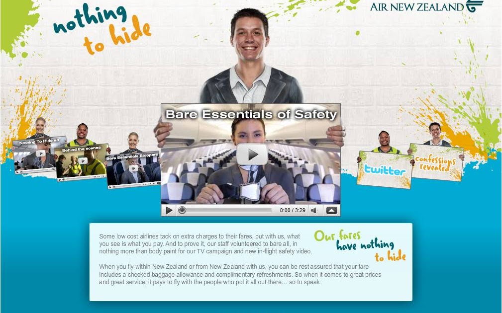 Air New Zealand Viral Safety Video Bodypaint Staff Have Nothing To Hide