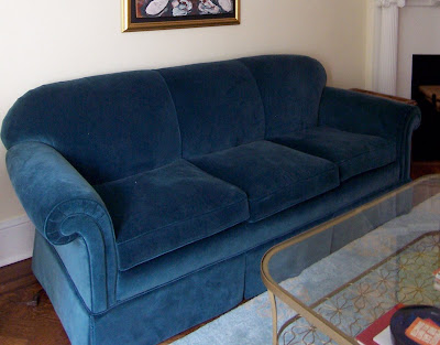 blue velvet sofa upholstery