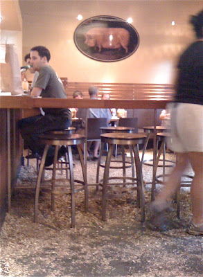 wood chips on floor