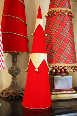 Fabric Covered Poster Board Christmas Tree Cones