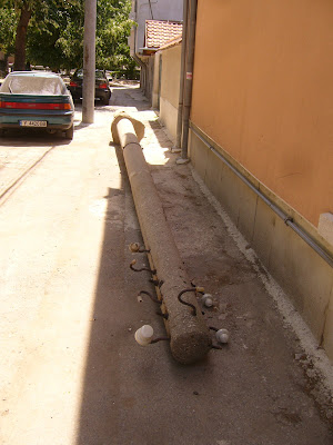 Telegraph Pole Abandoned On A Yambol Footpath