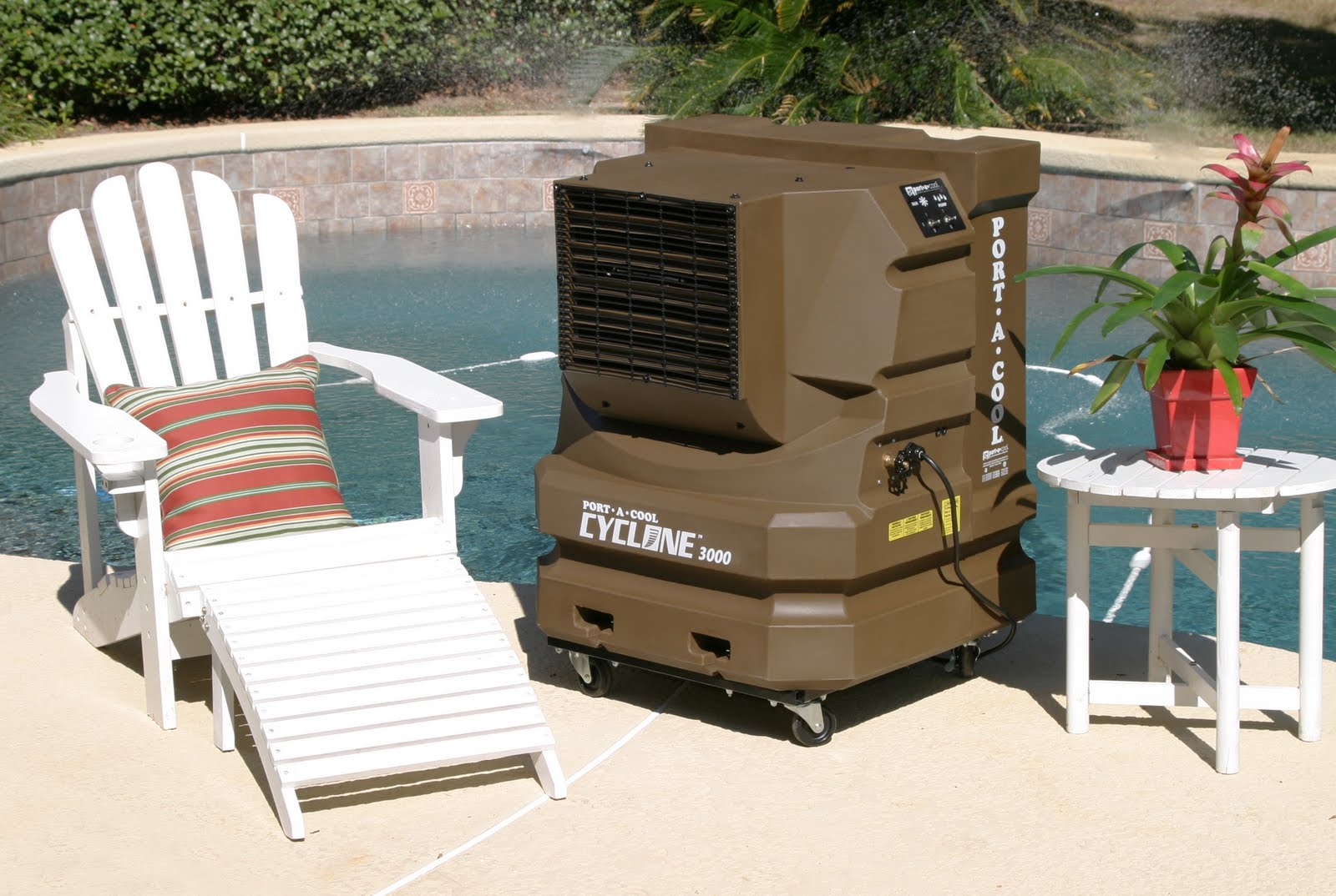 PortACool Cyclone evaporative cooler Climate control in your swimming pool and on the terrace