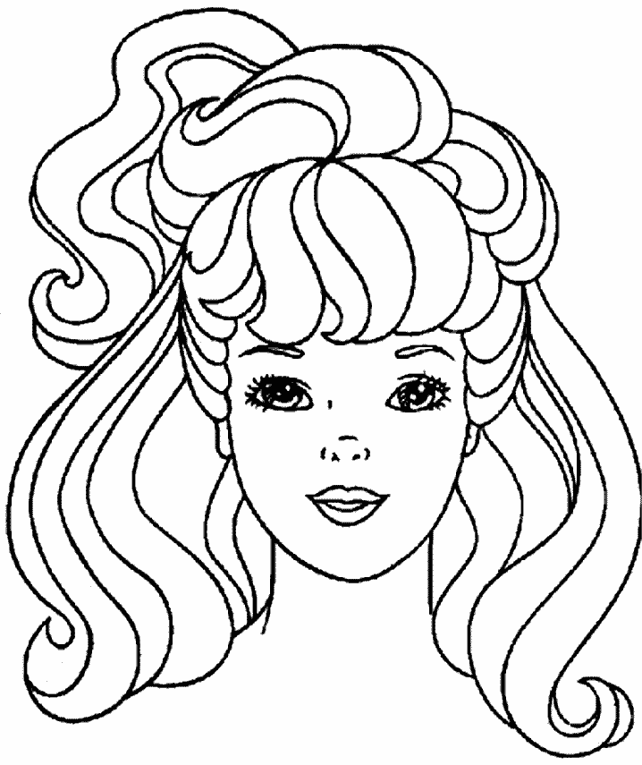 Hair coloring pages barbie.