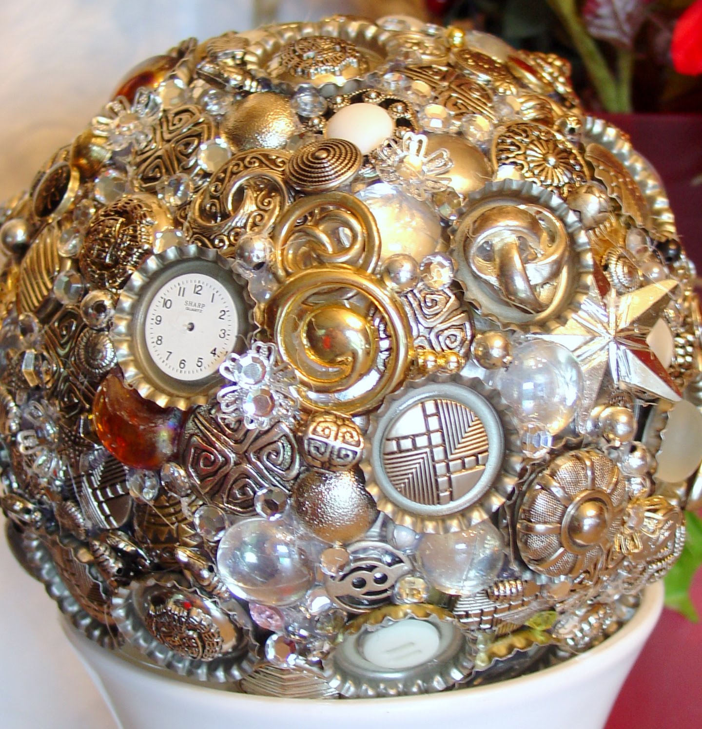 Make The Best of Things: Silver Button Blingy Decor Ball