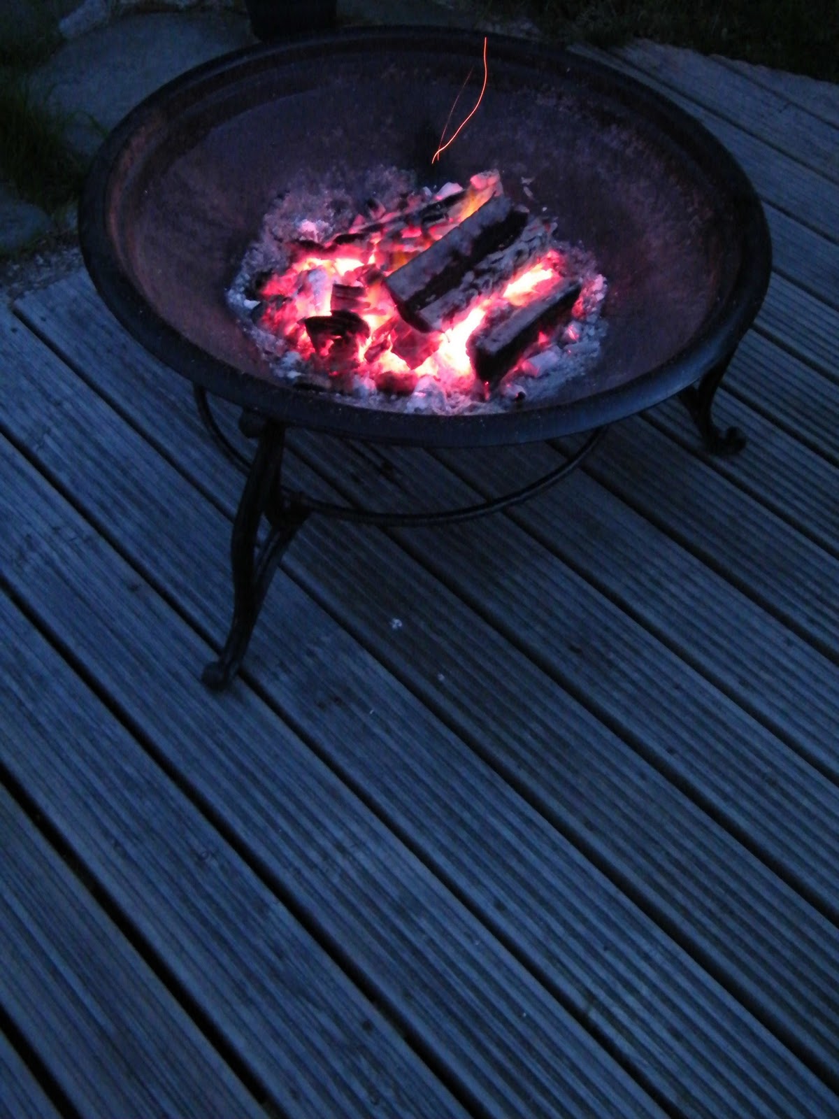 geranium Fire pit and bats.