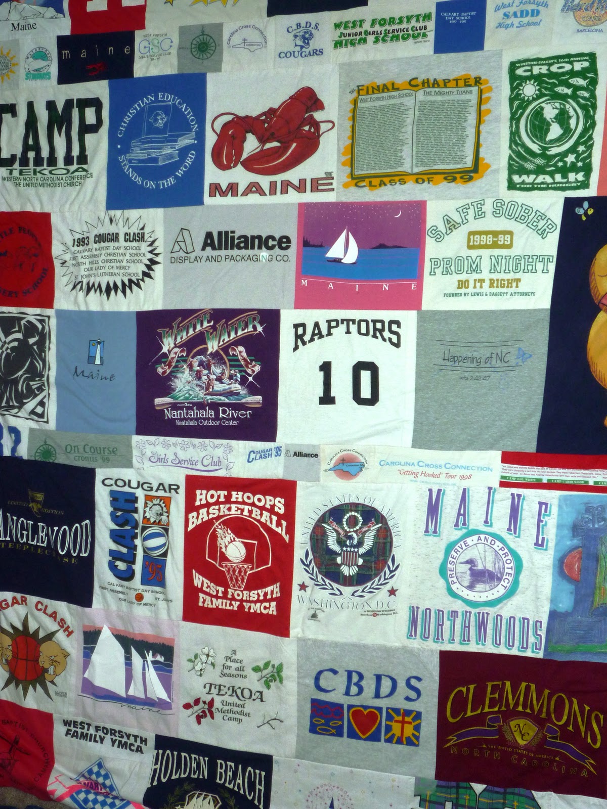 Homemade by Kristin: T-shirt Quilts: The Beginning