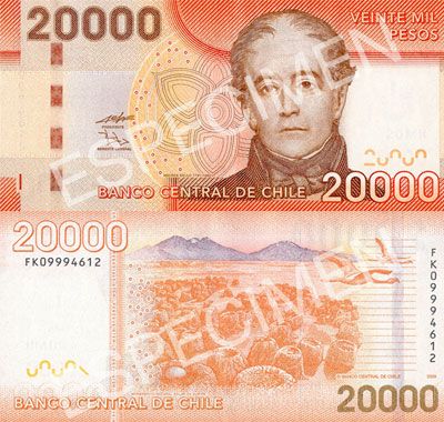Chile con nuevo billete de 20000 pesos
