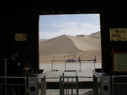 Entrance to Sand dunes near Dunhuang