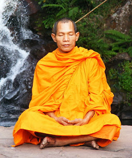 Healhy monk in meditation
