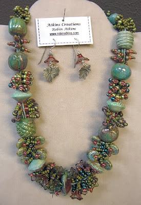 bead jewelry by Robin Atkins, finger-woven treasure necklace
