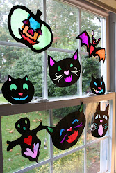 stained halloween glass paper tissue crafts craft templates pink mama easy construction diy window activities projects things sun bat catchers
