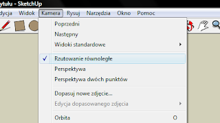 Google SketchUp - rzutowanie równoległe