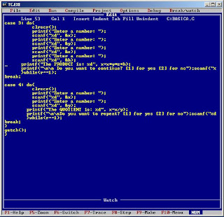 bAsiC pROgamMing: turbo c - basic arithmetic using switch and do while