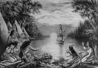 Currier & Ives--Hiawatha's departure Credit Line: Library of Congress, Prints & Photographs Division, [reproduction number, LC-USZ62-5300]