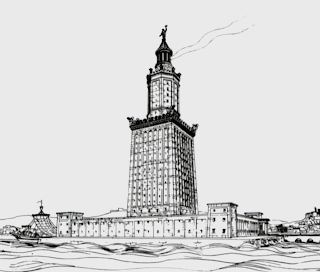 Lighthouse of Alexandria by German archaeologist Prof. H. Thiersch