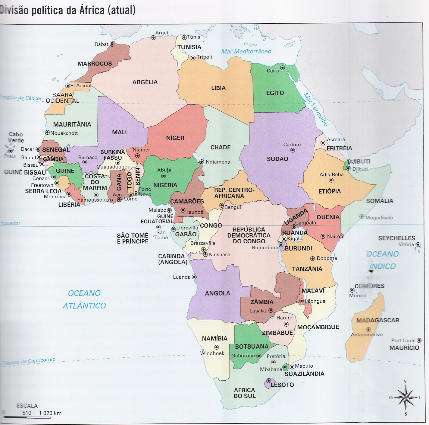 Geografia Na Vida África Mapa Pólítico 7083