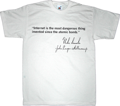 internet obsolete John Cougar Mellencamp record label recording company music business t-shirt ephemeral-t-shirts uh huh