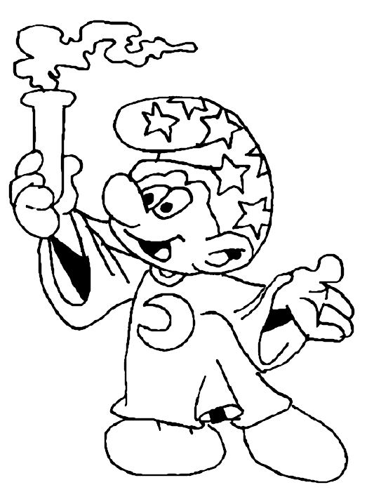 Hongos de los pitufos para colorear