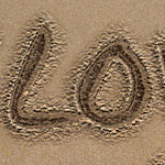 Writing in sand text