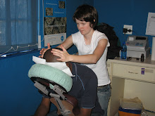 Massage therapists in action at the PDSA in Soweto.