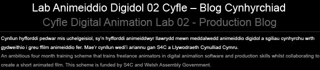 Cyfle Digital Animation Lab 02 - Production Blog