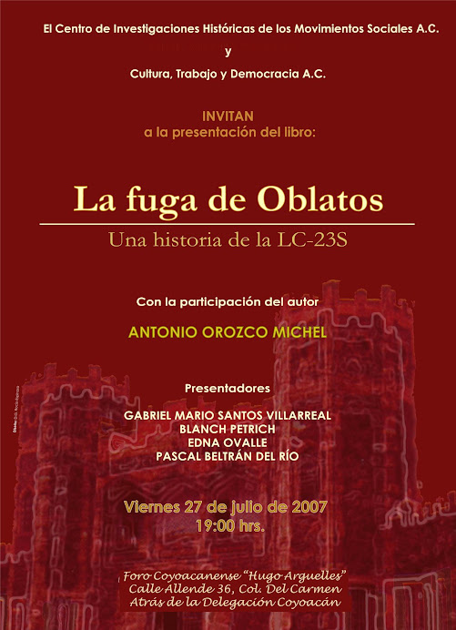 Presentación del Libro La fuga de Oblatos