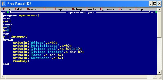 Programando em Pascal: Operações matematicas