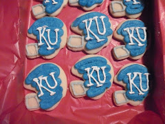 KU Football Helmet Cookies