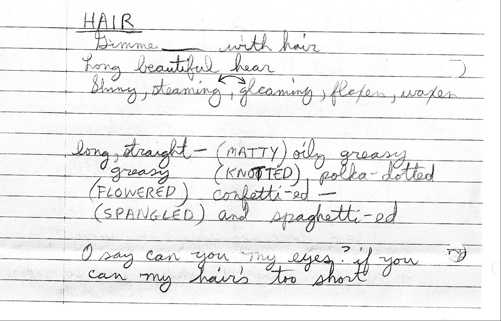 2 or 3 lines (and so much more) Original Broadway Cast of Hair