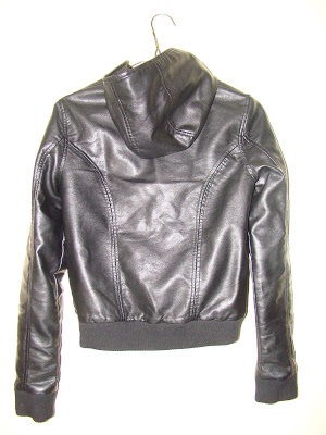 shop fashion roadkill: BDG Black faux leather bomber jacket w/hood