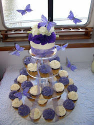 cupcakes purple cake cakes butterflies cupcake butterfly tier lavender tower decorated theme yellow stand tiers xv anos different round lilac
