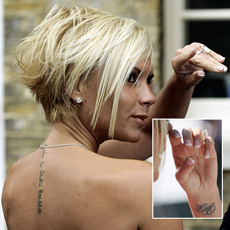 victoria beckham tattoo wrist. Victoria Beckham Tattoos