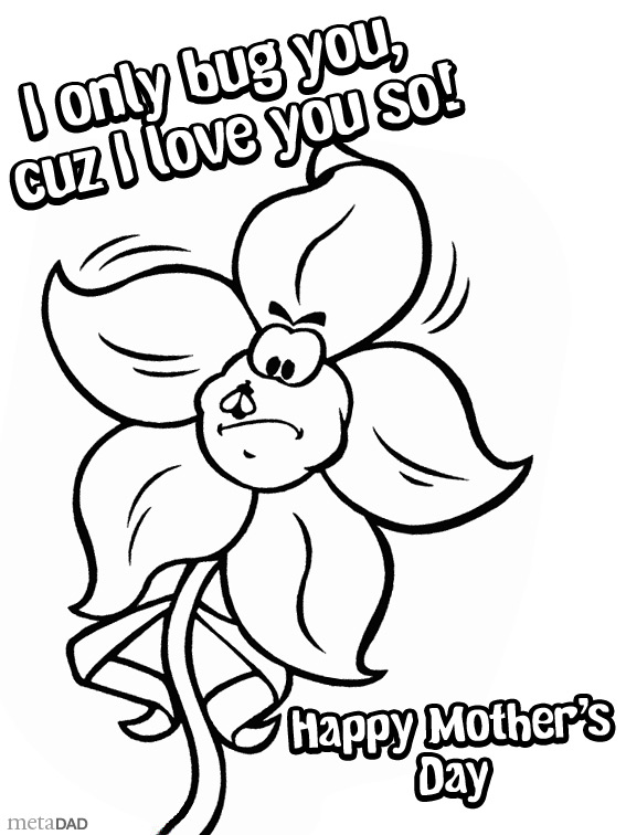 Printable coloring mothers day cards