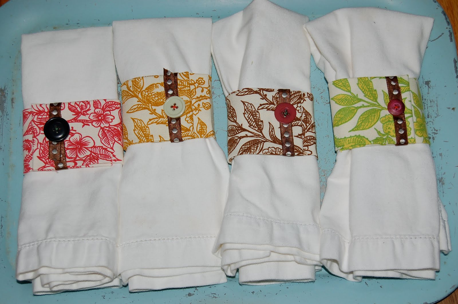 reclaimed crafts vintage fabric napkin rings