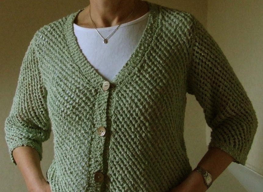 Knitting Now and Then: A mesh cardigan