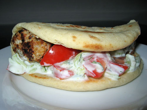 Greek Meatballs (Keftedes) in Pitas with Tzatziki Greek Meatballs (Keftedes) in Pitas with Tzatziki