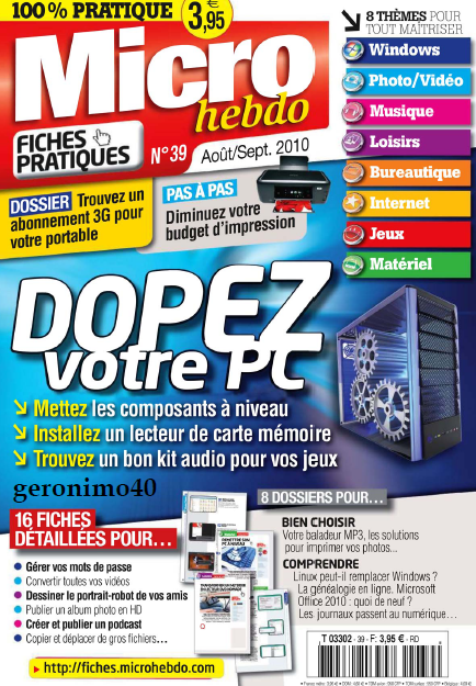 [MU] Micro Hebdo n°39 Fiches pratiques aout Septembre 2010 Pasterman
